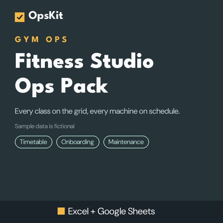 Fitness Studio Ops Pack