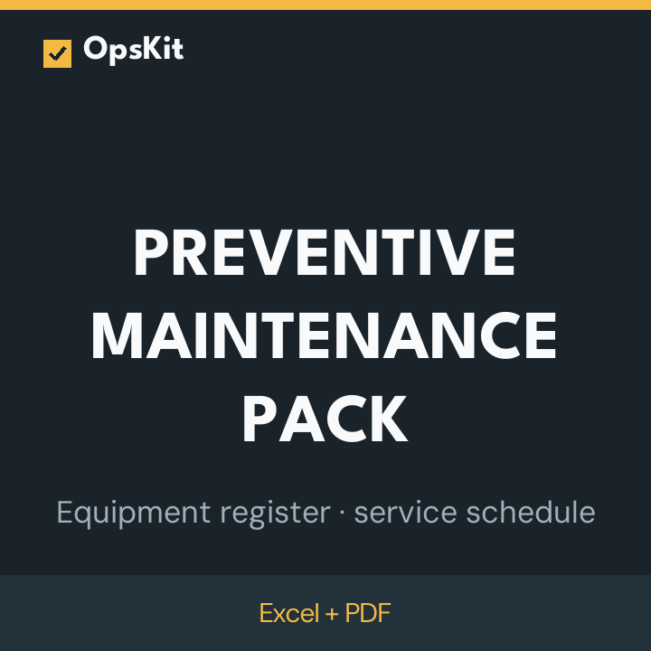 Preventive Maintenance Schedule Pack
