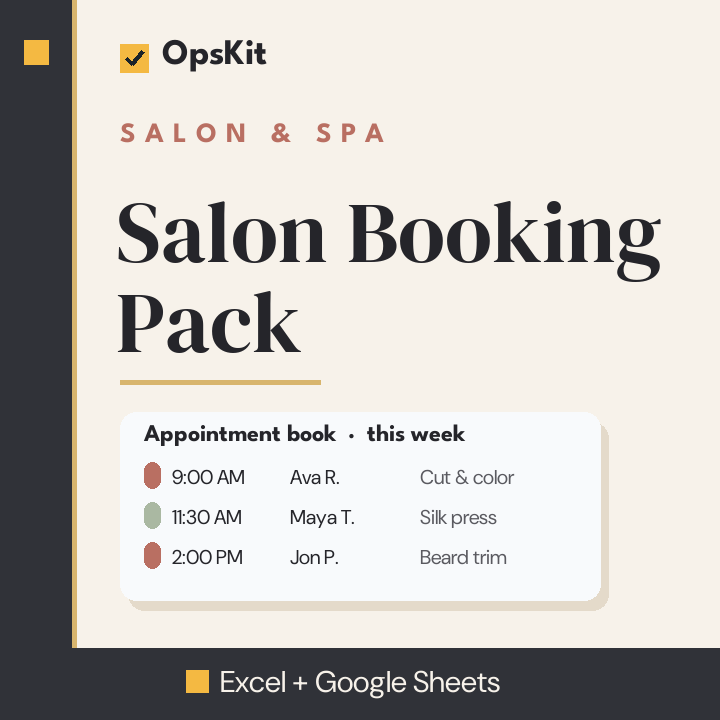 Salon Booking Pack cover