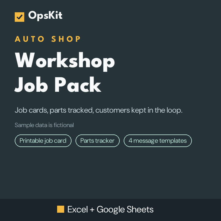 Workshop Job Pack