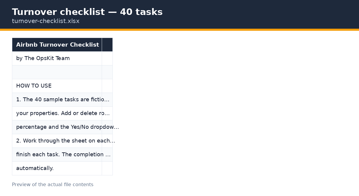 Turnover checklist preview
