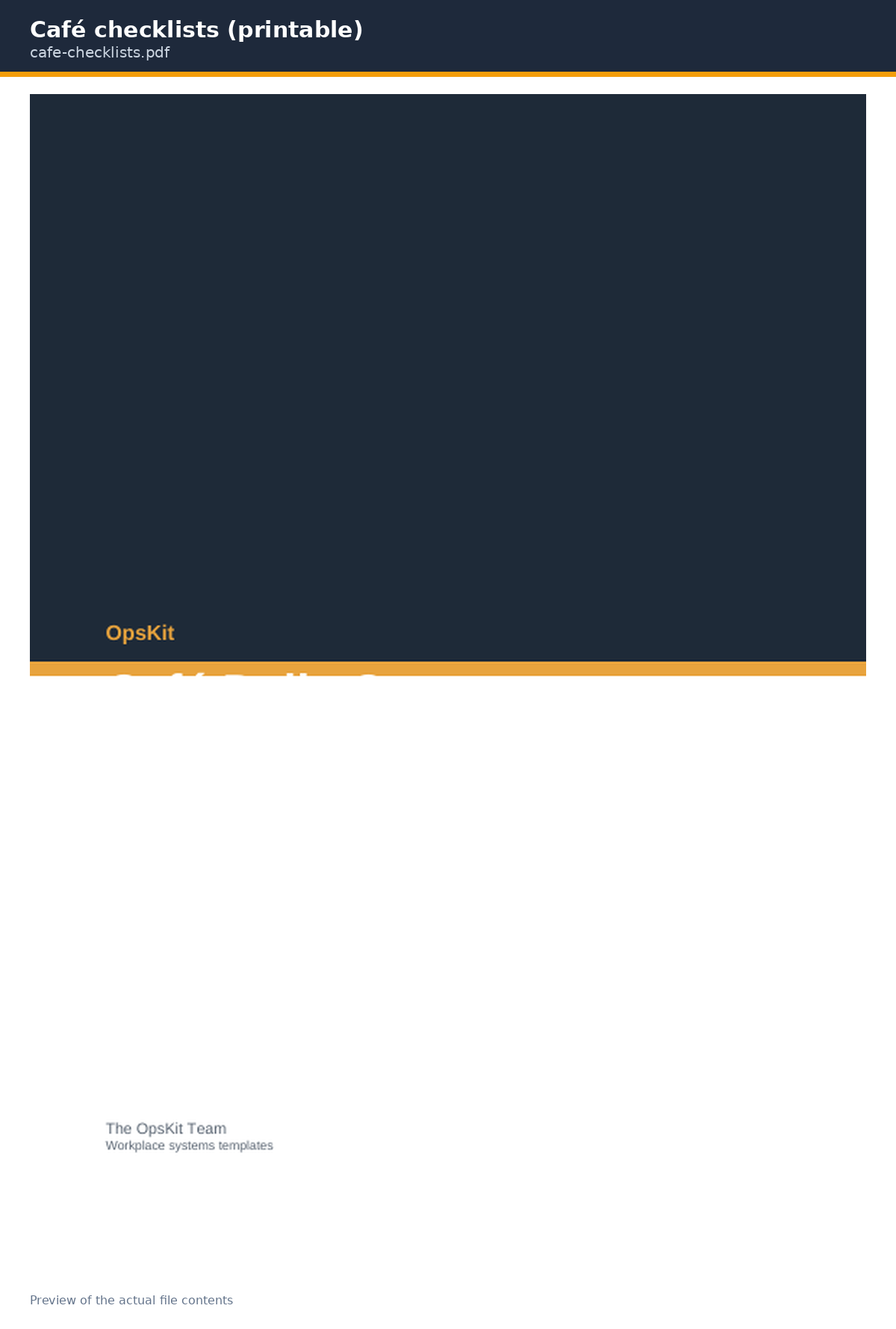 Café checklists preview